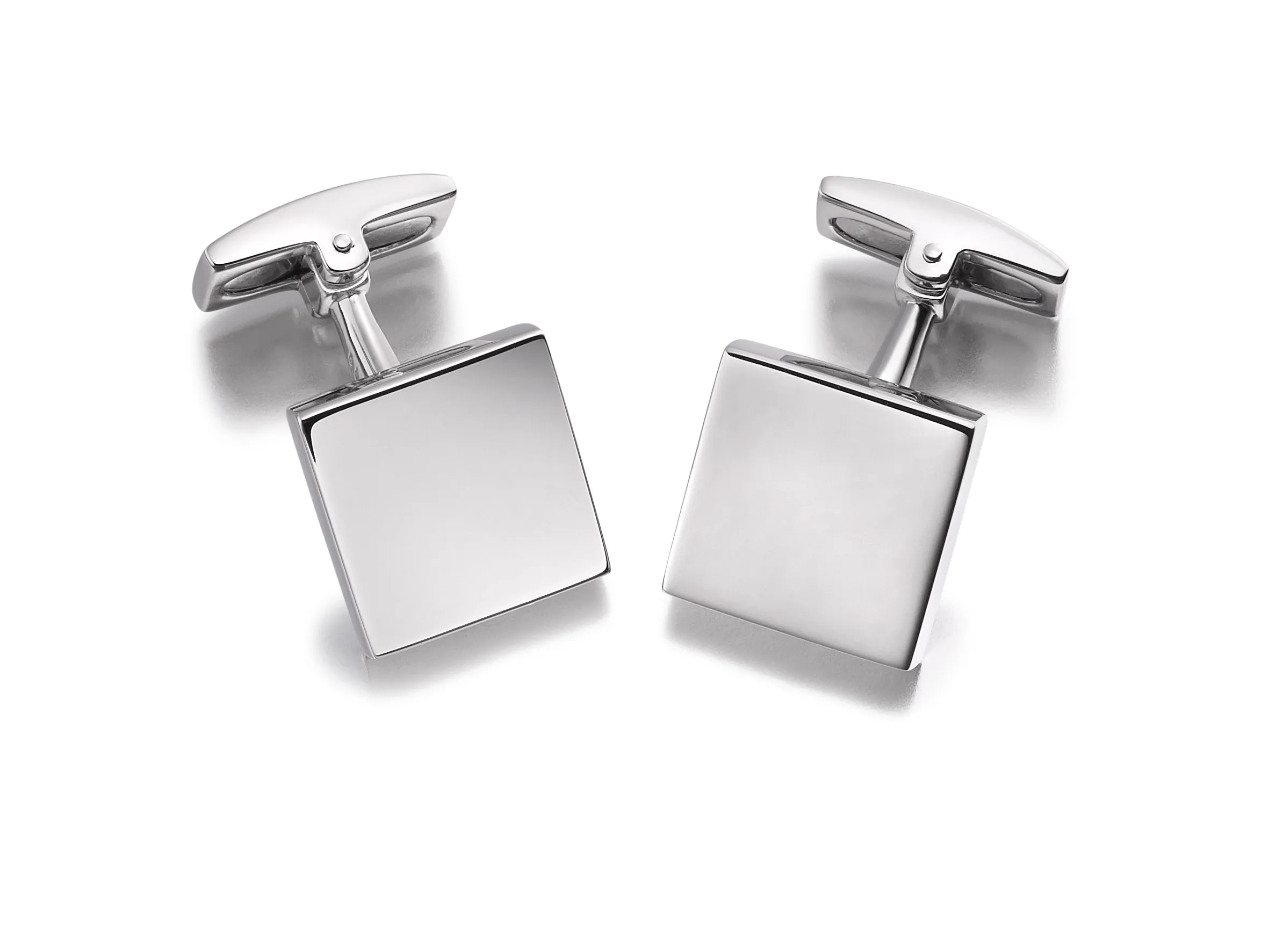 Men's Sterling Silver Plain Square Cufflinks