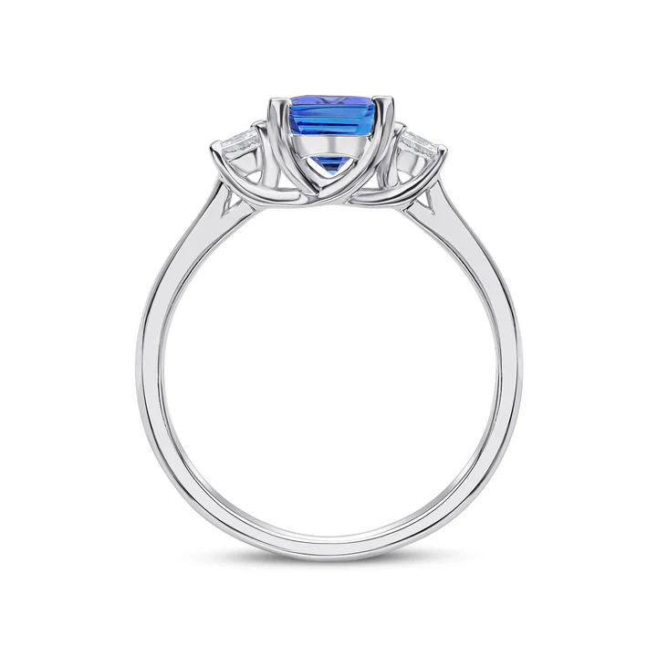 18ct White Gold Tanzanite & Diamond Dress Ring 13011
