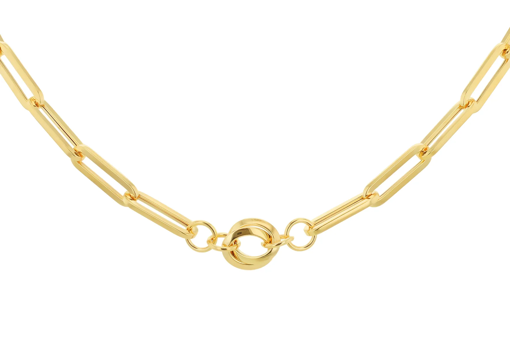 9ct Knot & Paper Link Necklace 18'