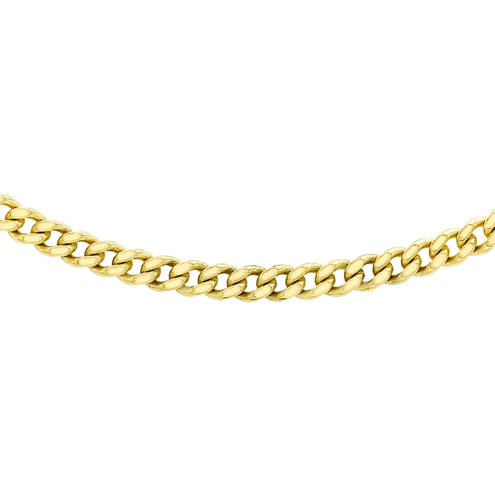 9ct Yellow Gold 25 Diamond Cut Adjustable Curb Chain 18-20' 
