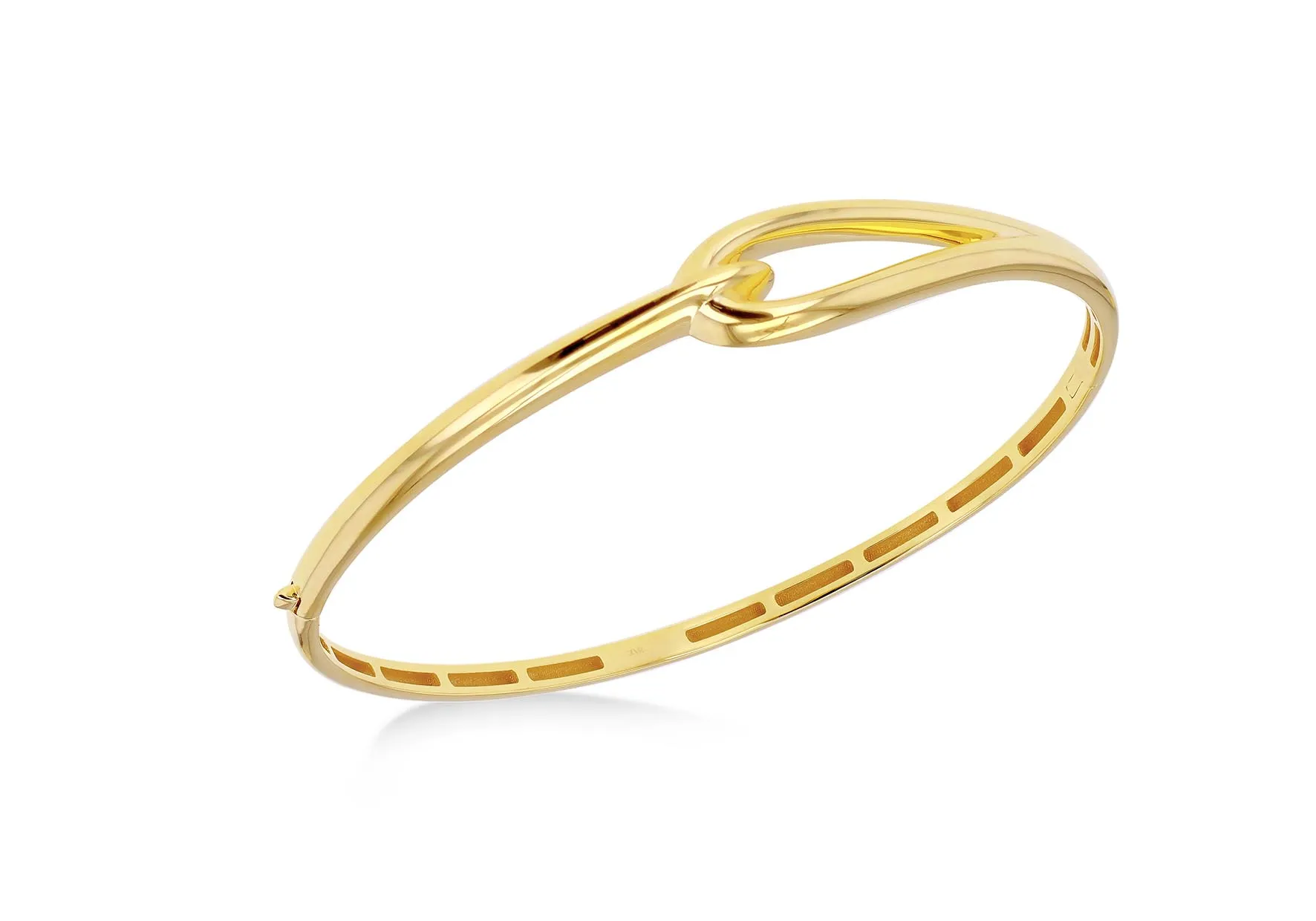 9ct Yellow Gold 9.3mm Hook Knot Oval Bangle 20378
