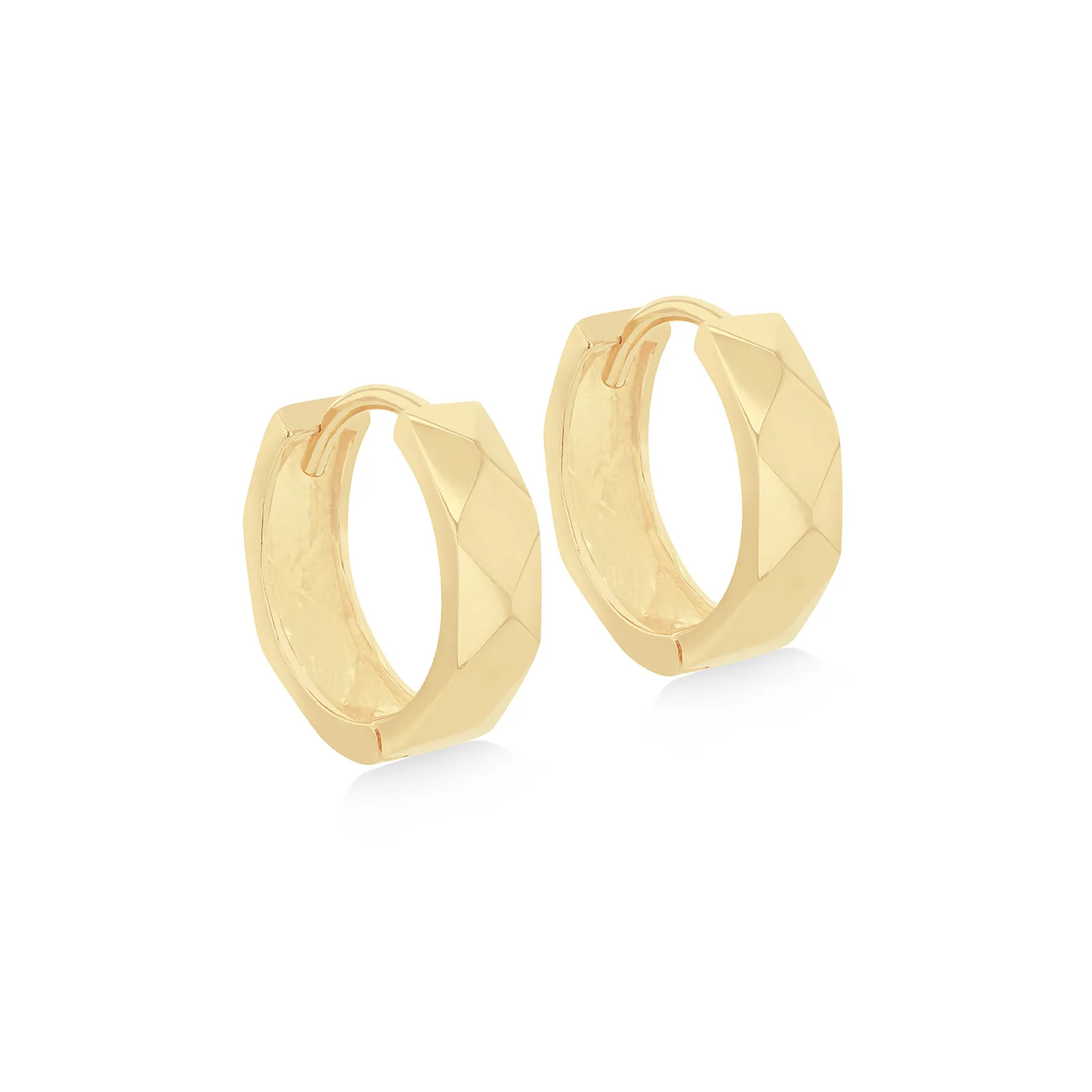 9ct Faceted Small Hoop Earrings