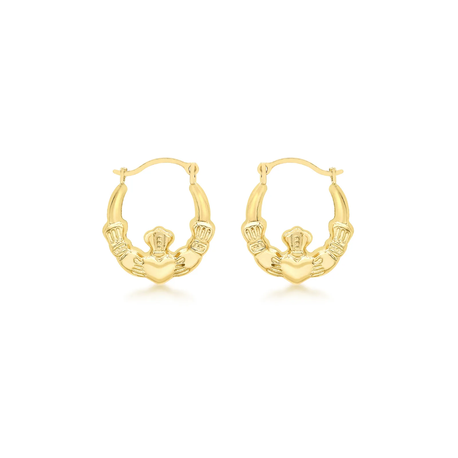 9ct Mini Claddagh Creole Earrings