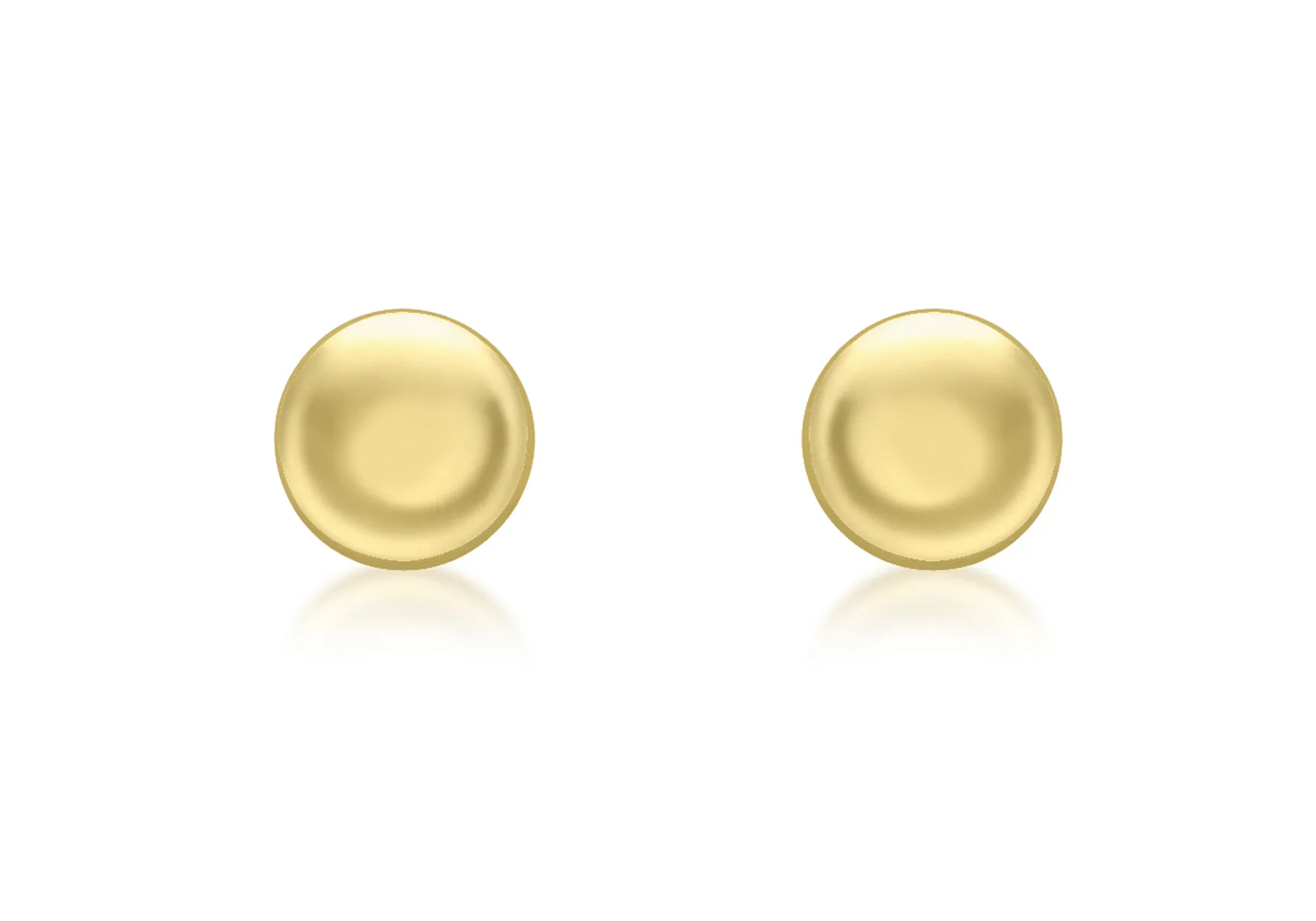 9ct Yellow Gold Button Stud Earrings