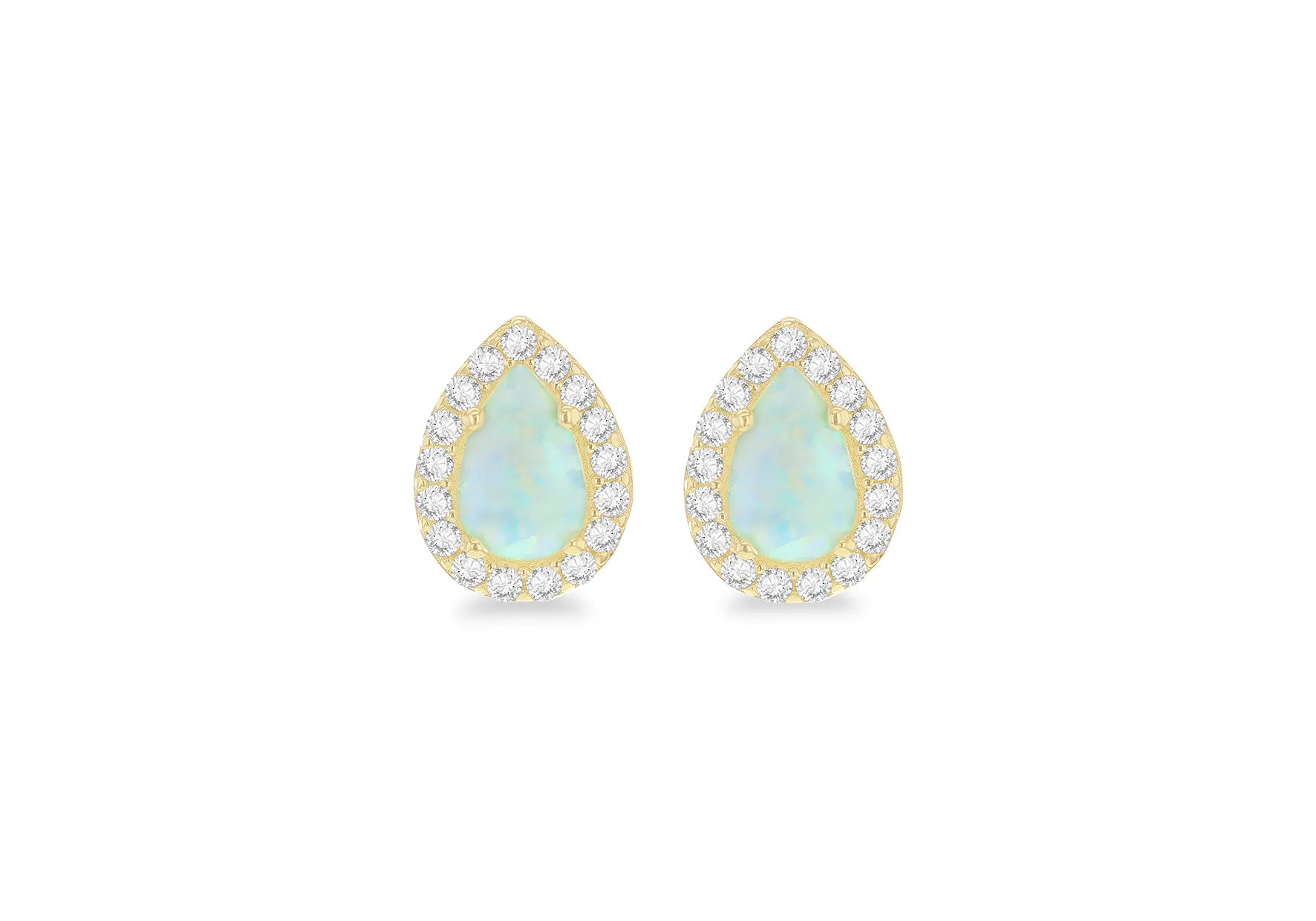 9ct Yellow Gold Synthetic Opal Earrings 18525