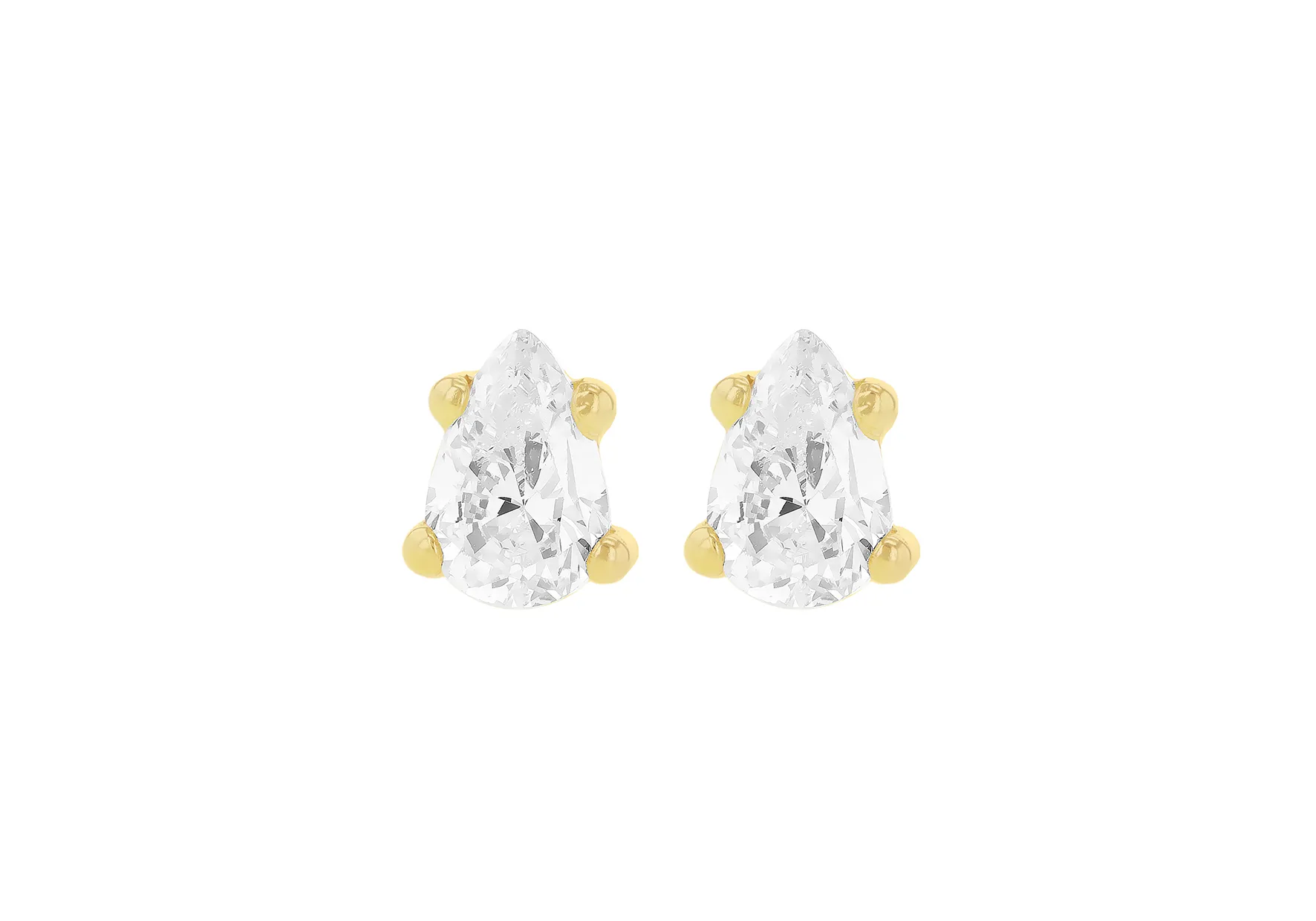 9ct Cz Pear Stud Earrings 18526