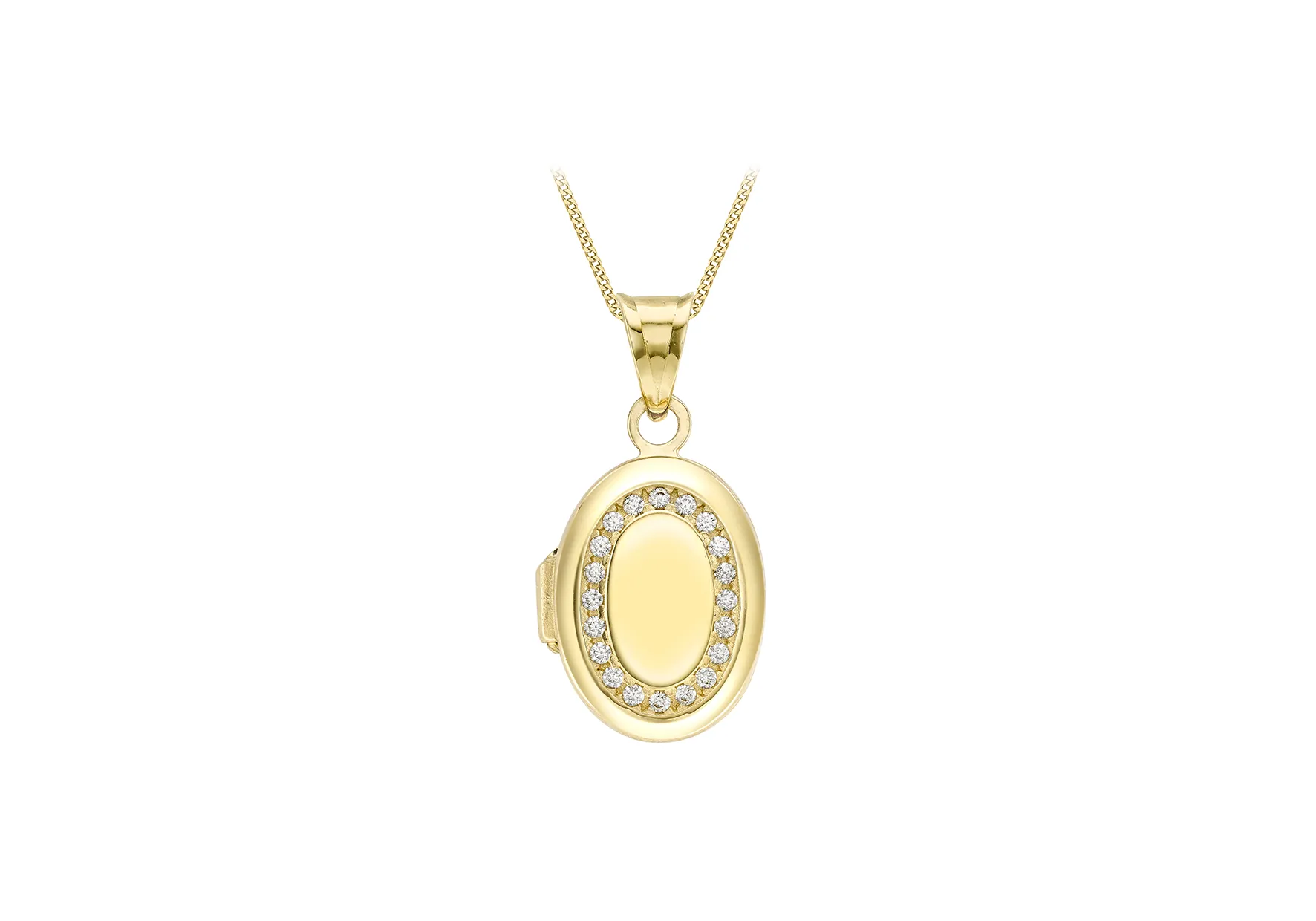 9ct Cz Small Oval Locket 20434