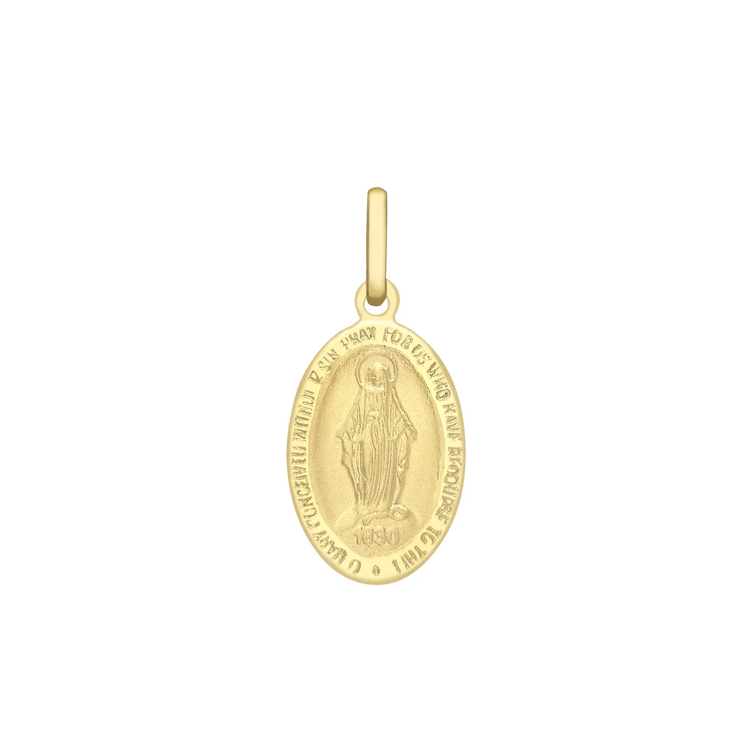 9ct Oval Miraculous Medal On Chain