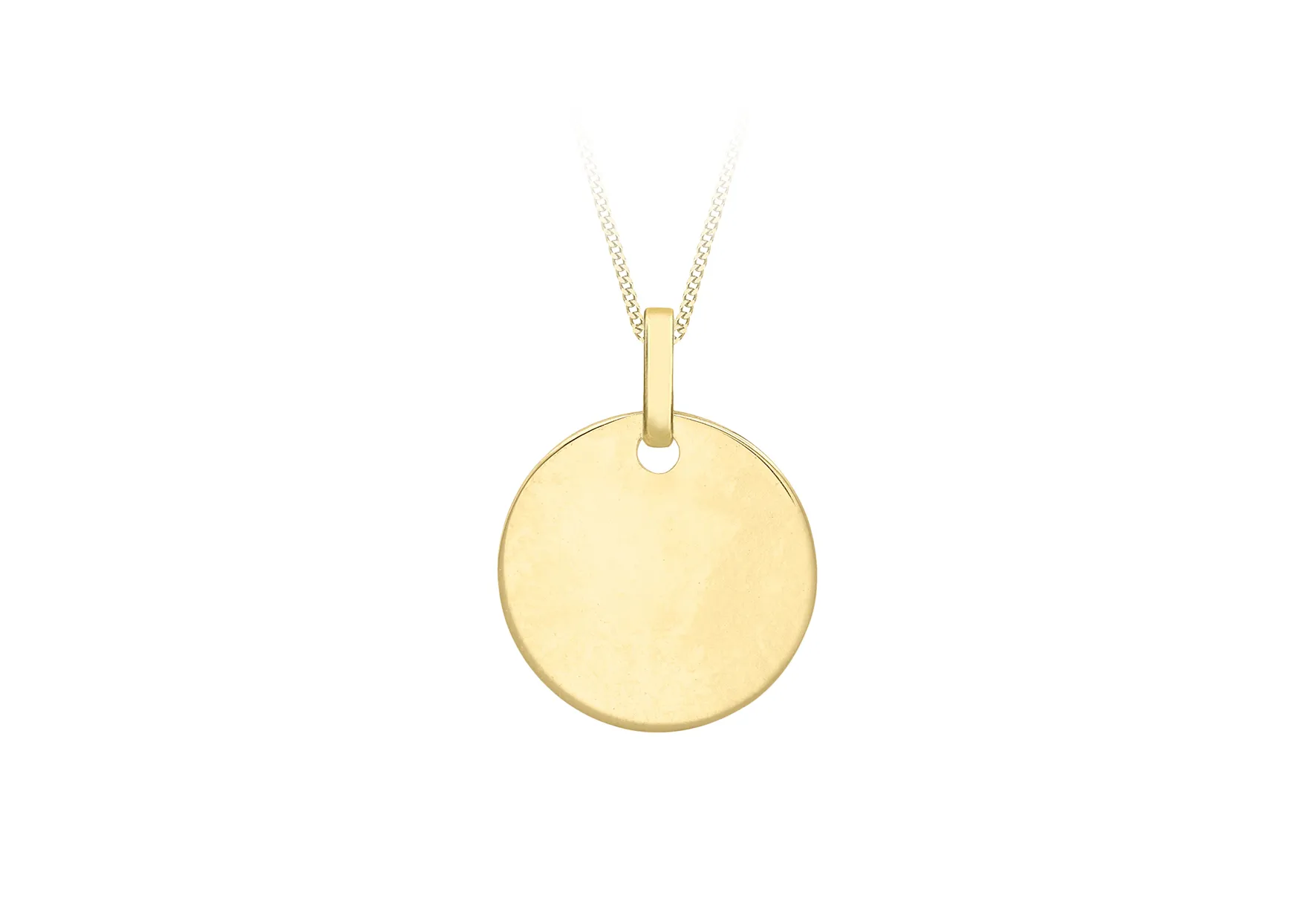 9ct Yellow Gold Small Disc 14mm Disc 14 X 18mm