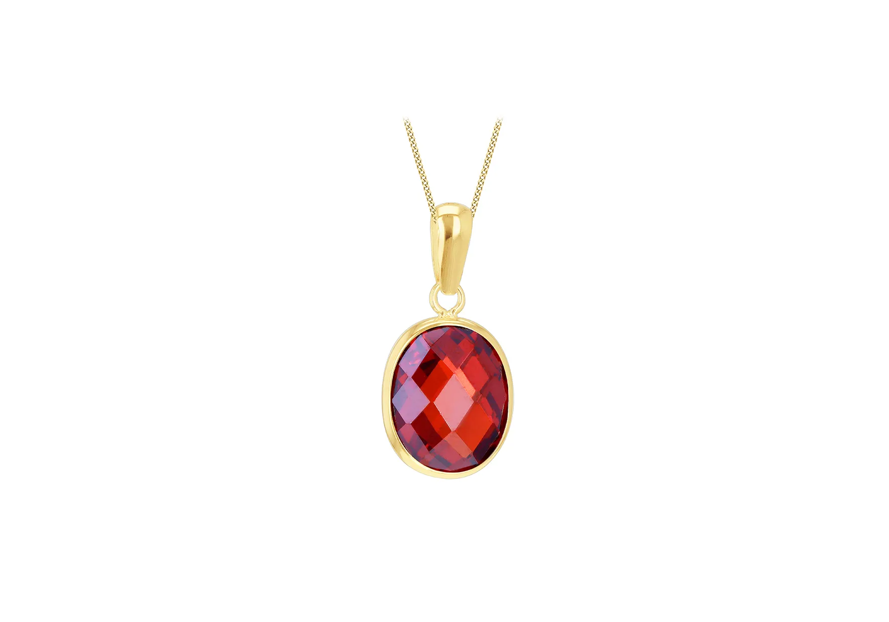 9ct Maroon Oval Cz Pendant