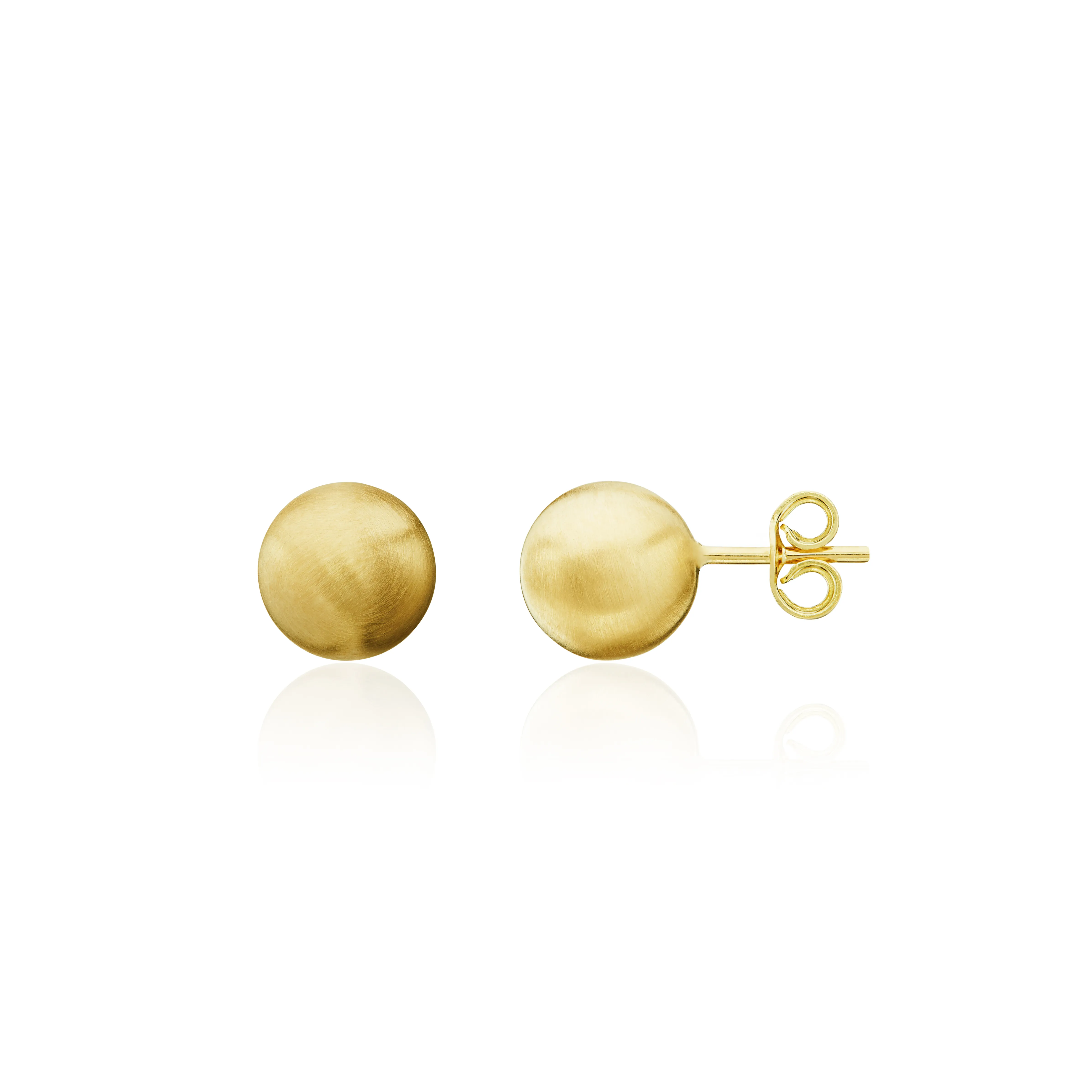 9ct Yellow Gold 6mm Satin Finish Ball Stud 11557