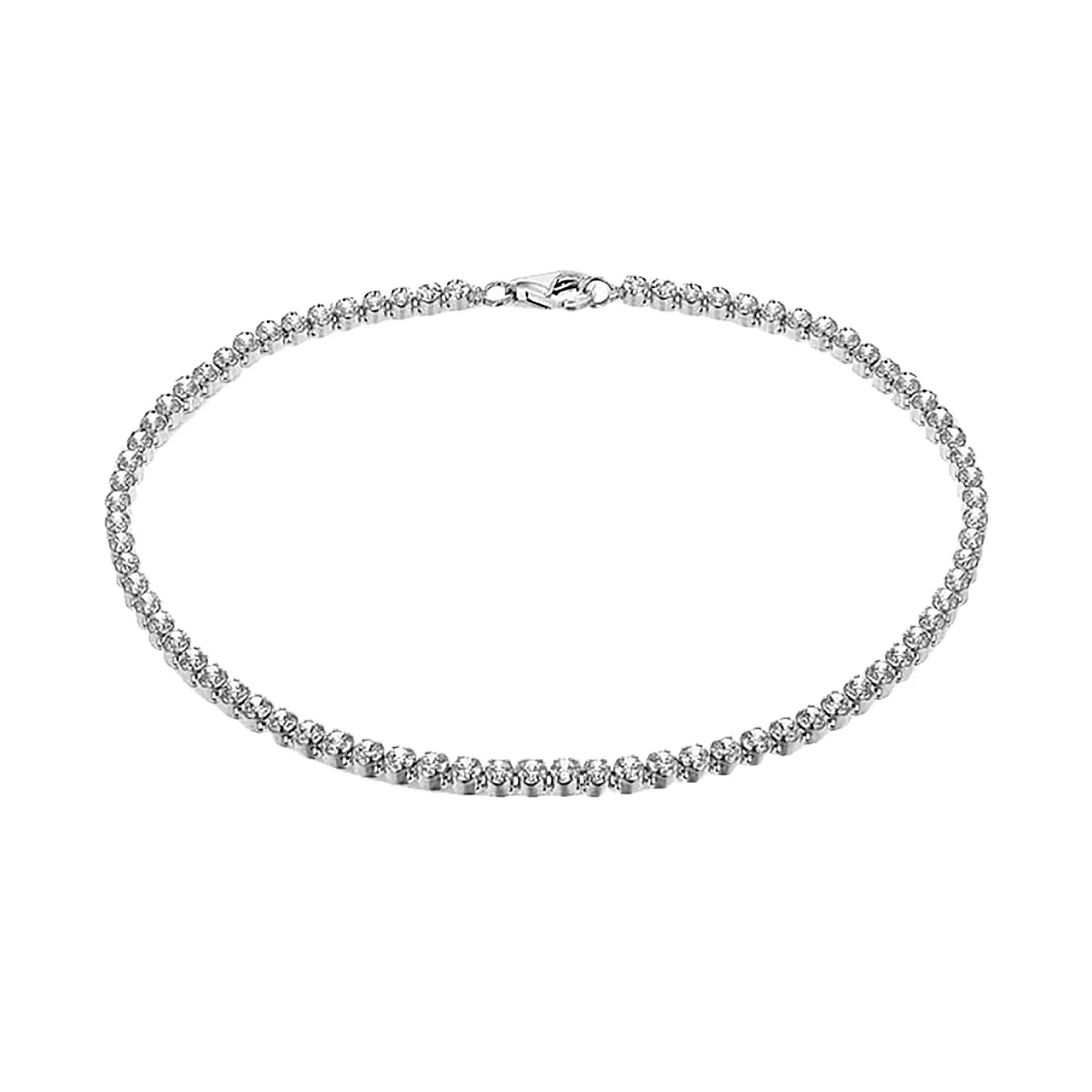 Sterling Silver Single Row Cz Tennis Bracelet