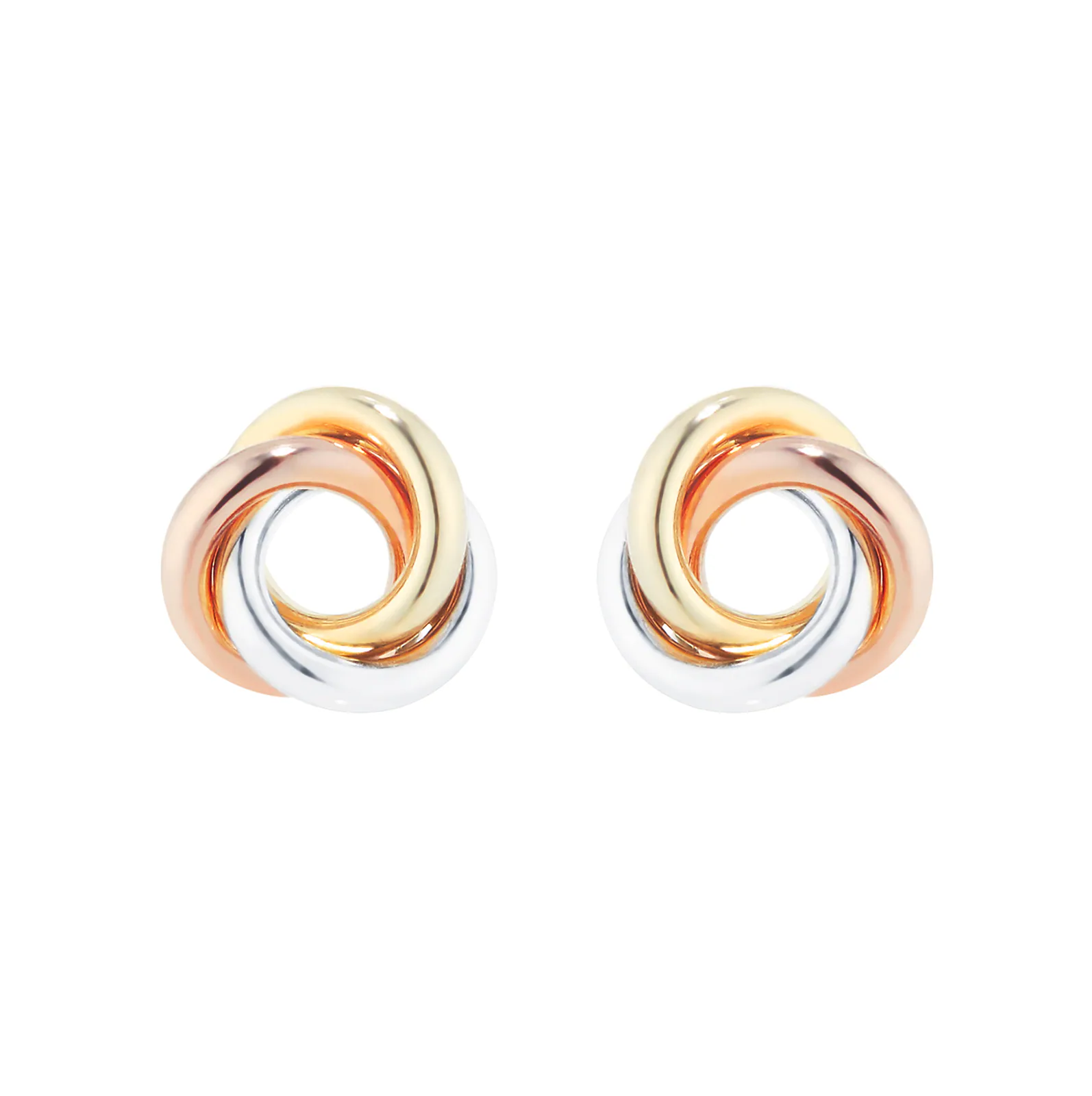 9ct Three Tone Knot Earrings