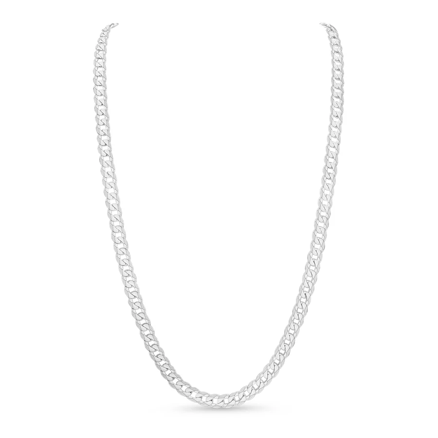 Sterling Silver 24 Inch 6.5mm Curb Chain Necklace