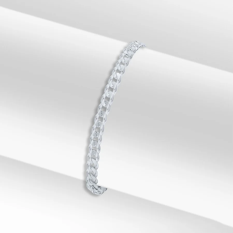 Sterling Silver 4.5mm Curb 8.5' Bracelet