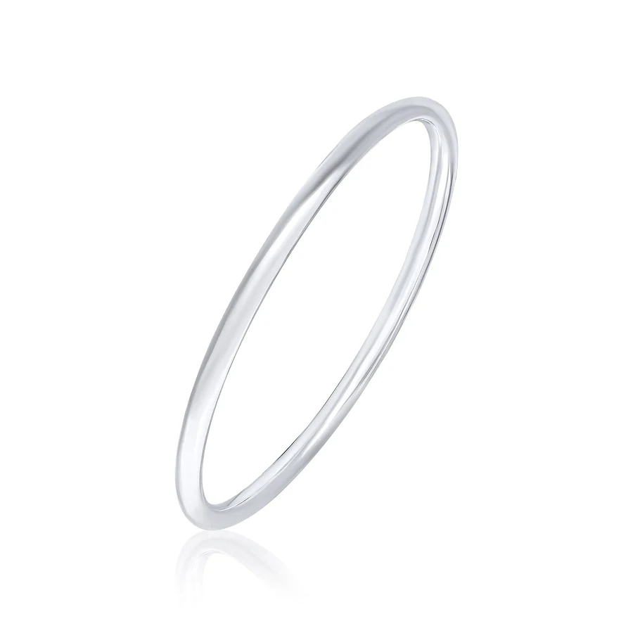 Sterling Silver Round Profile 4mm Bangle