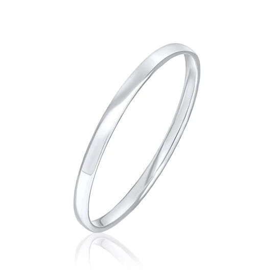 Sterling Silver Court Round 5.4mm Bangle