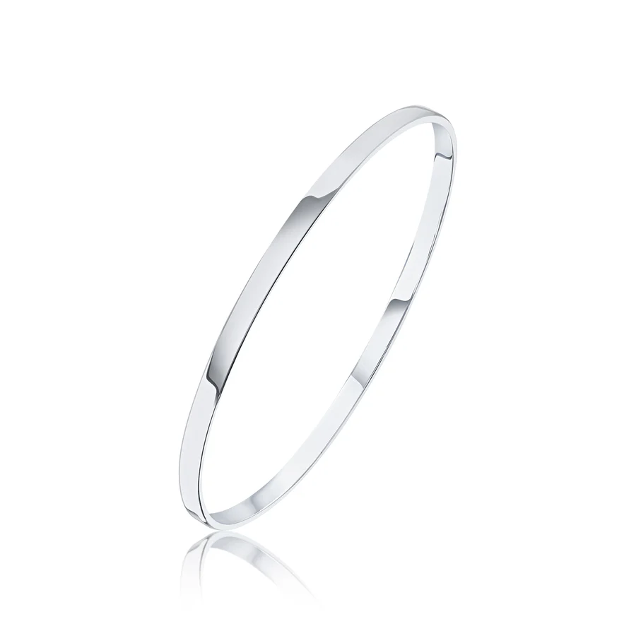 Sterling Silver 3.5mm Flat Profile Slave Stacker Bangle