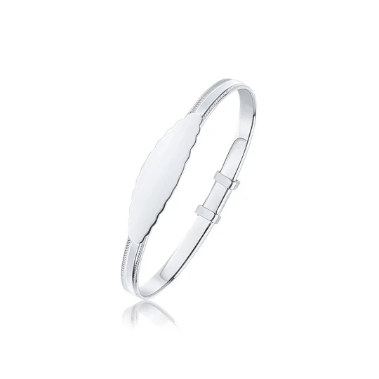Sterling Silver Beaded Edge Baby Bangle 13599