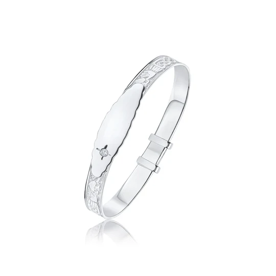 Sterling Silver Claddagh Baby Bangle 15954