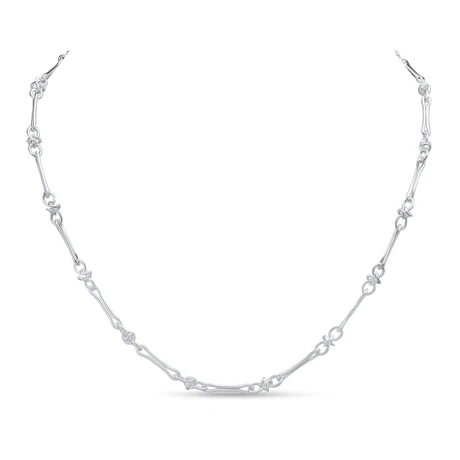 Sterling Silver Handmade 4.5mm Pinch Bar Knot 18' Necklace