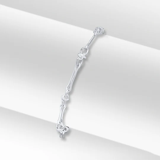 Sterling Silver Handmade Bone Bracelet 18350