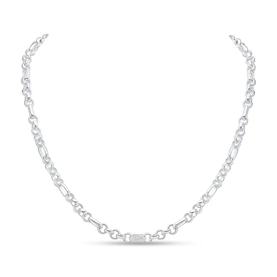 Sterling Silver Handmade Plain Round Belcher Necklace 18'