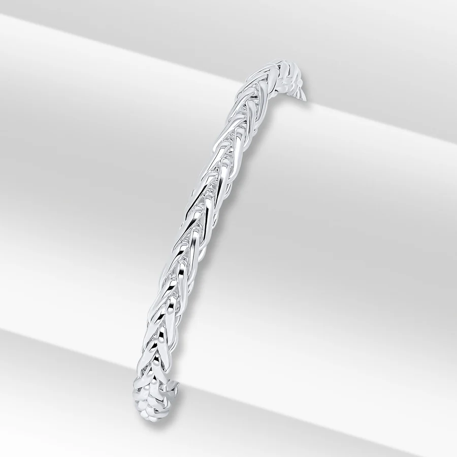 Sterling Silver 4.9mm Handmade Spiga Bracelet
