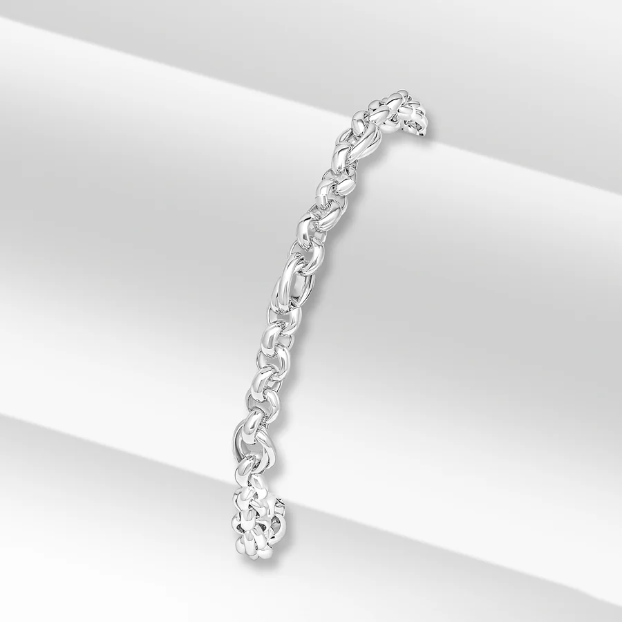 Sterling Silver 6.5mm Oval Round Belcher Bracelet 8'