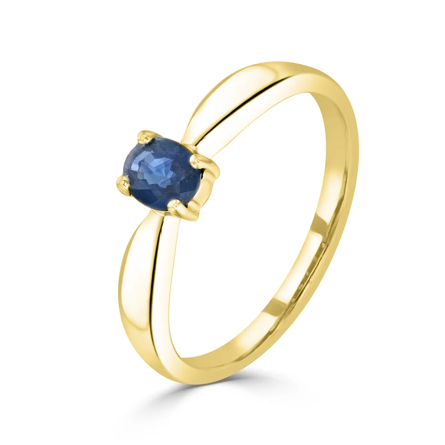 9ct Yellow Gold Oval Sapphire Dress Ring