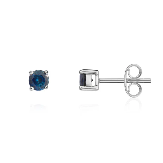 9ct White Gold Sapphire Stud Earrings 15477