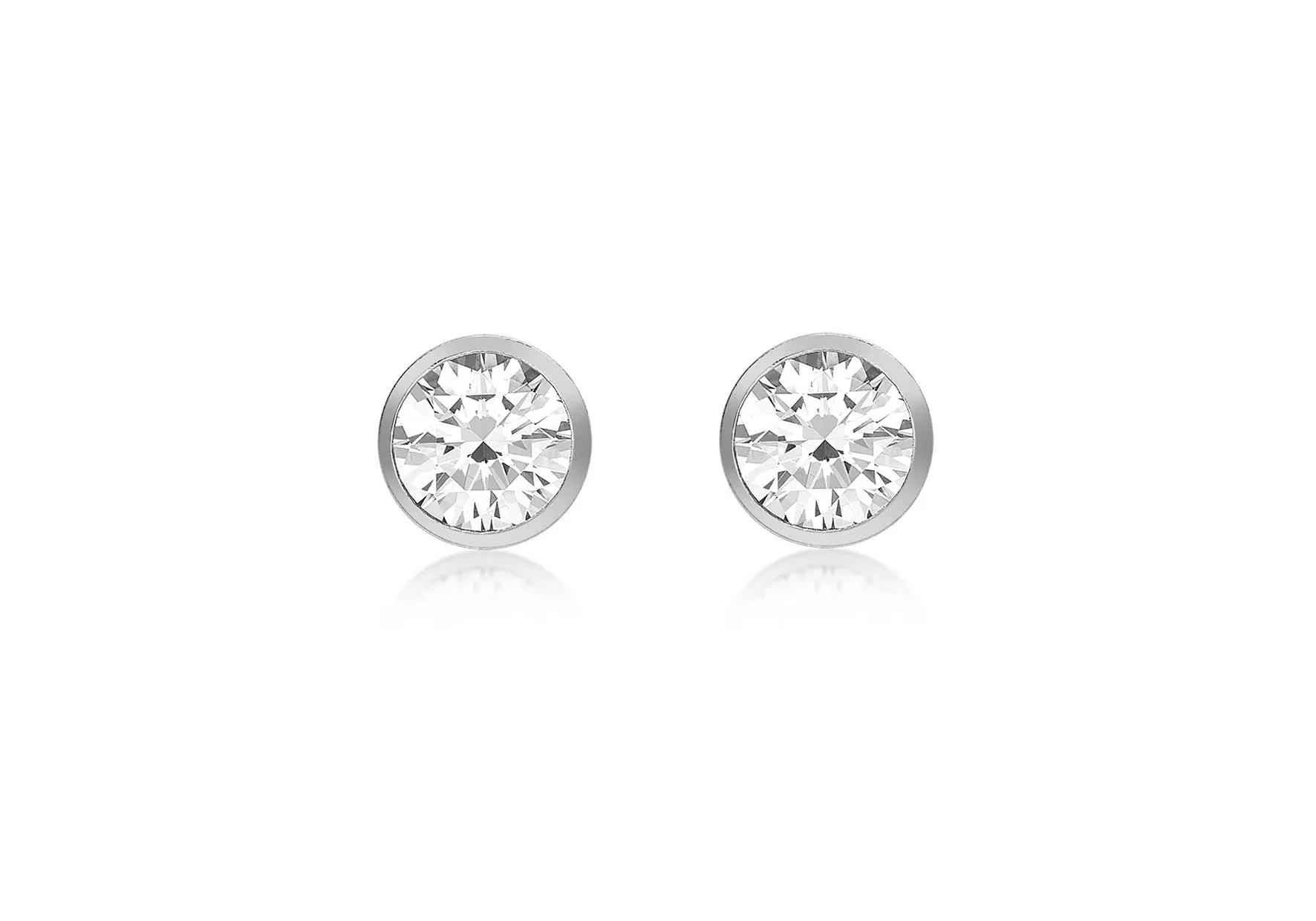 9ct White Gold Solo Cz Stud