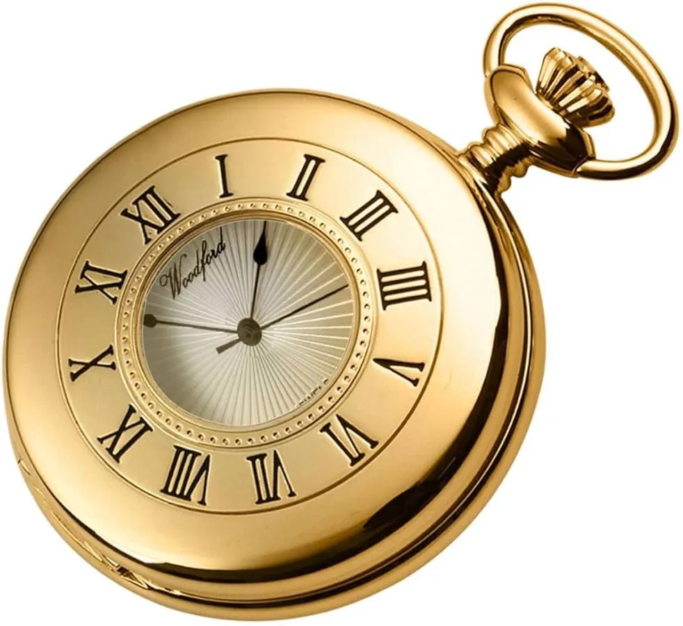 Woodford Gold Plated Pocket Watch W/ Chain