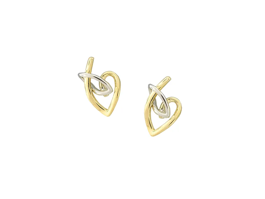 9ct Two Tone Entwined Earrings 15997