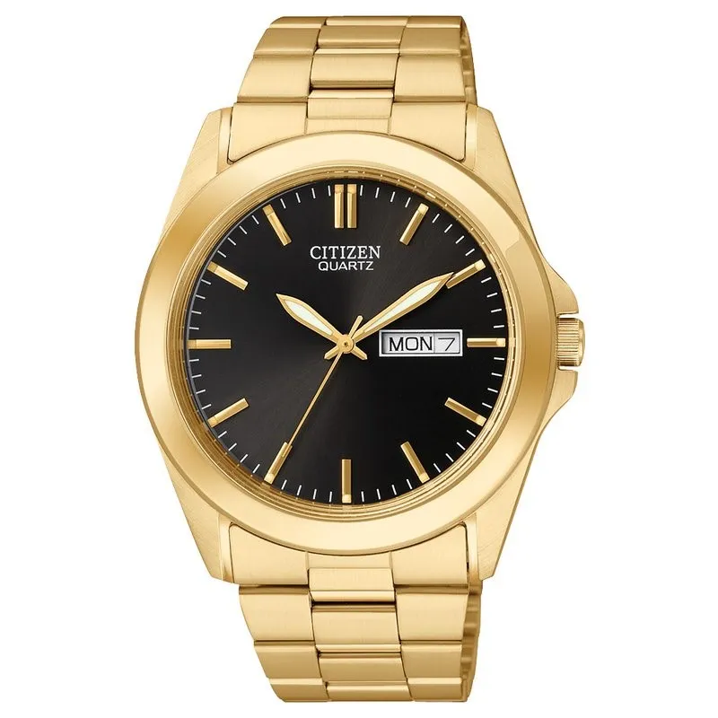 Citizen Quartz Classic Day Date Black Dial Bf0582-51f