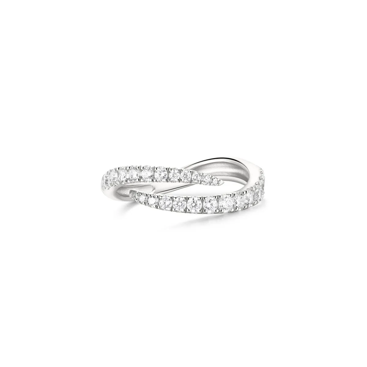 Ania Haie Silver Spiral Pave Adjustable Ring