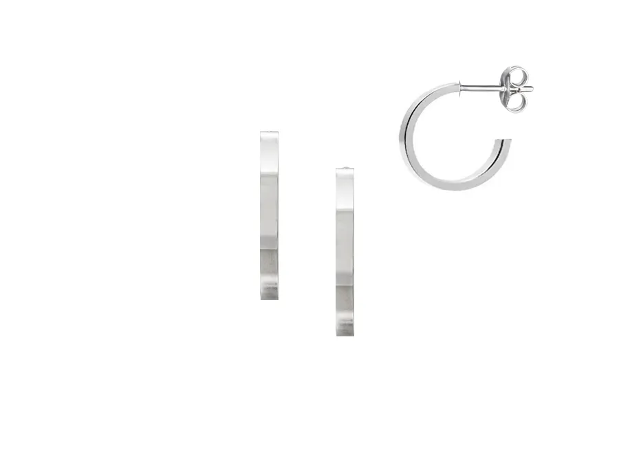 Sterling Silver Plain Hoops (square)