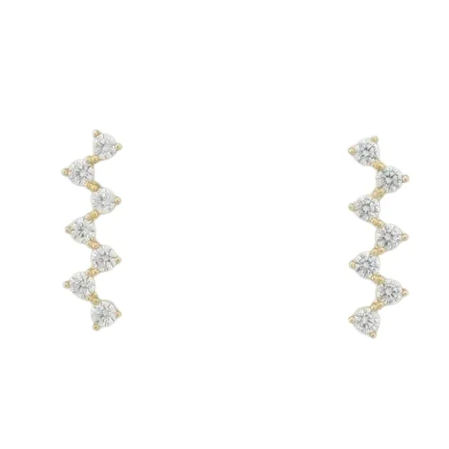 9ct Yellow Gold Drop Cz Earrings