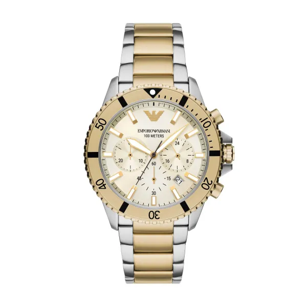 Emporio Armani Two Tone Chrono Gents Watch Ar11606