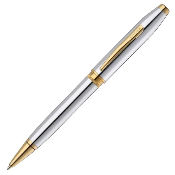 Cross Foundry Polished Chrome With Pvd Gold Appointments Ballpoint Pen