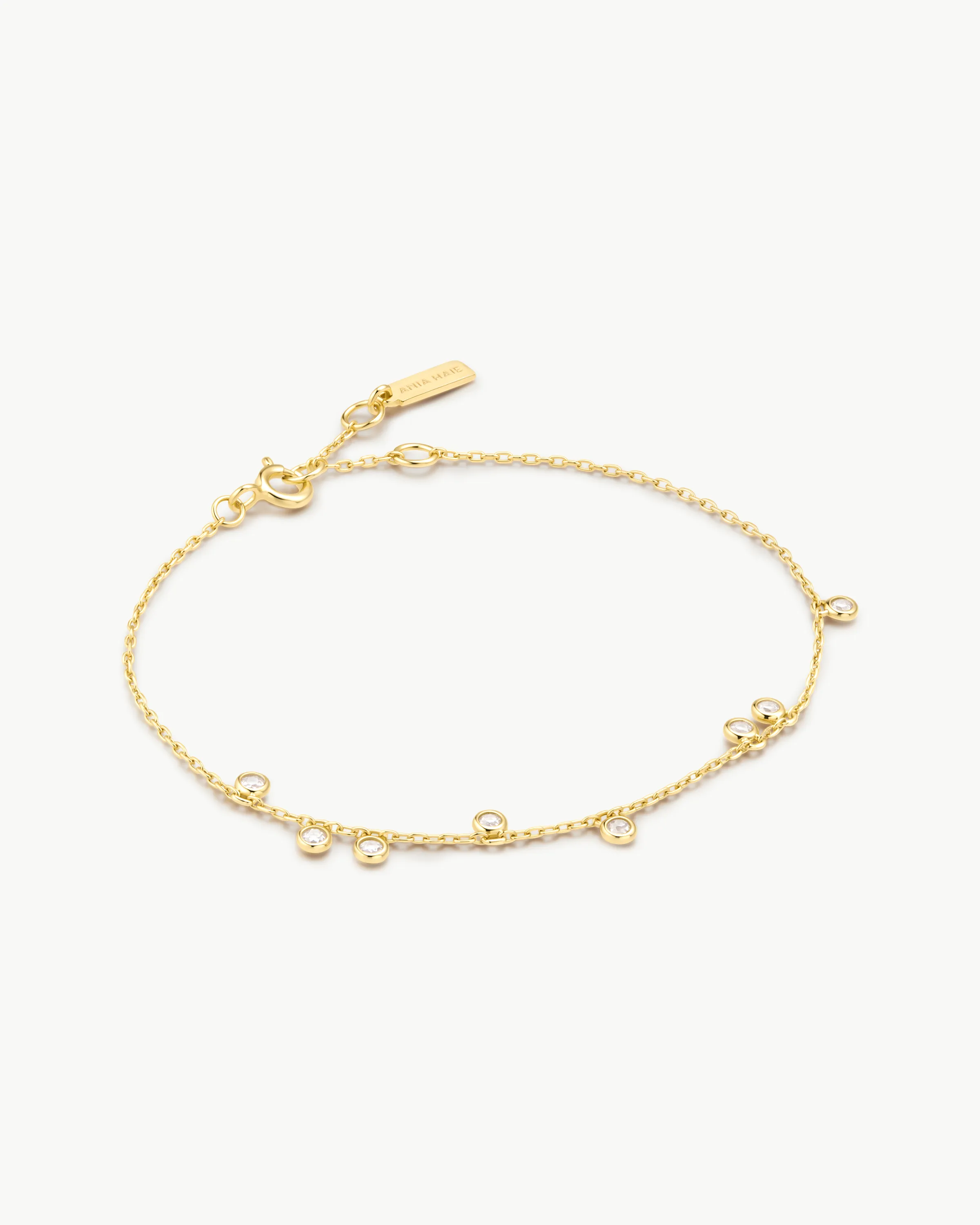Ania Haie Gold Bezel-set Droplet Station Bracelet 