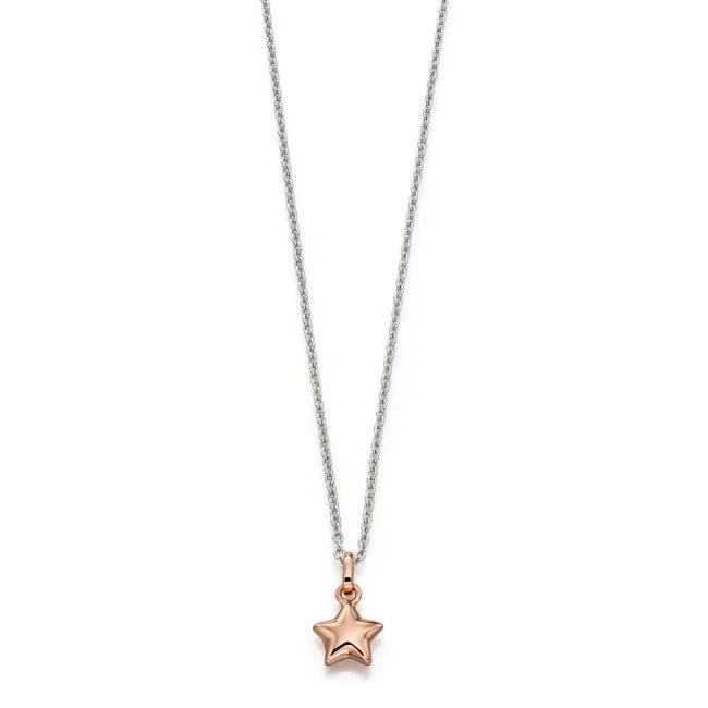 Little Star Sterling Silver Harper Rose Gold Plated Small Star Pendant And Chain