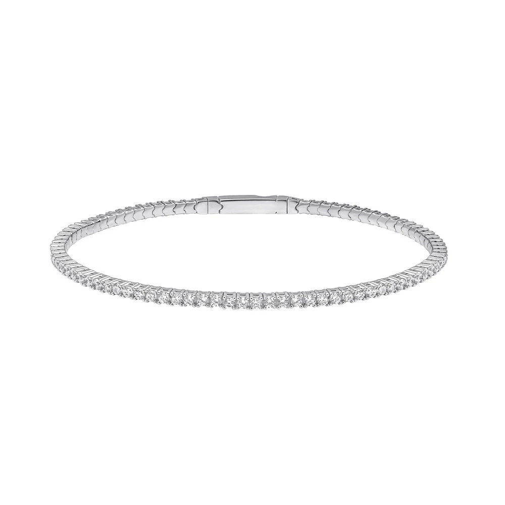 Diamonfire Sterling Silver Zirconia Tennis Bangle 