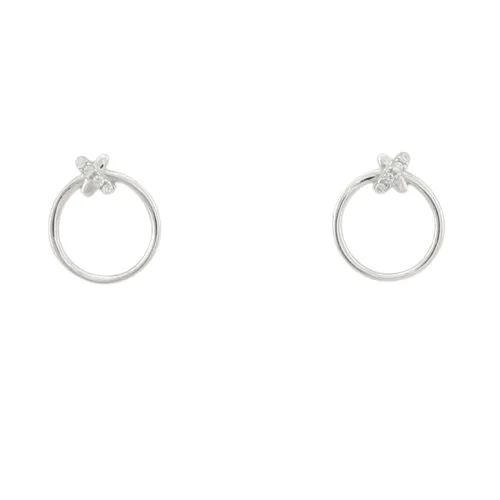 9ct White Gold Cz Earrings