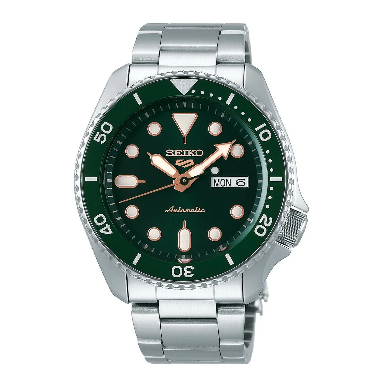 Seiko 5 Automatic Green Dial Stainless Steel Bracelet Watch Srpd63k1 