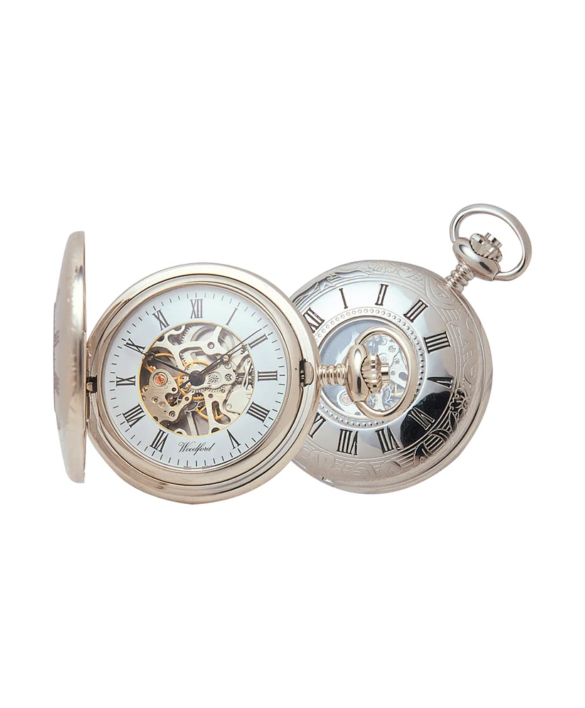 Woodford Skeleton Pocket Watch With Albert