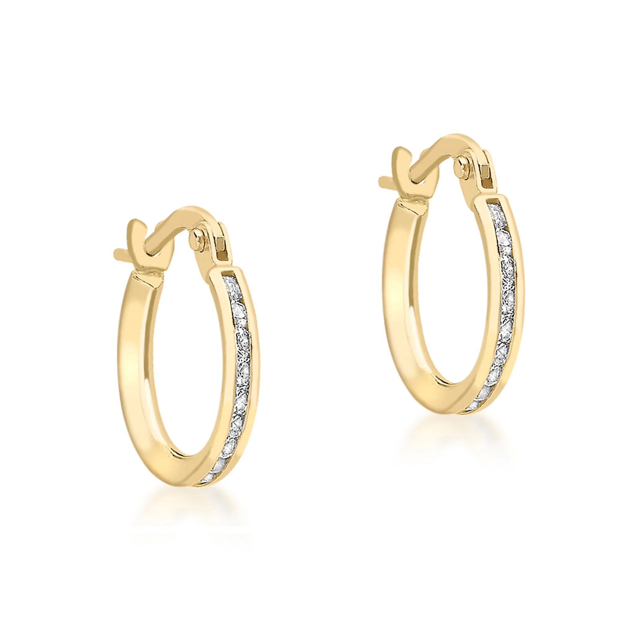 9ct 20mm Cz Hoop Earrings