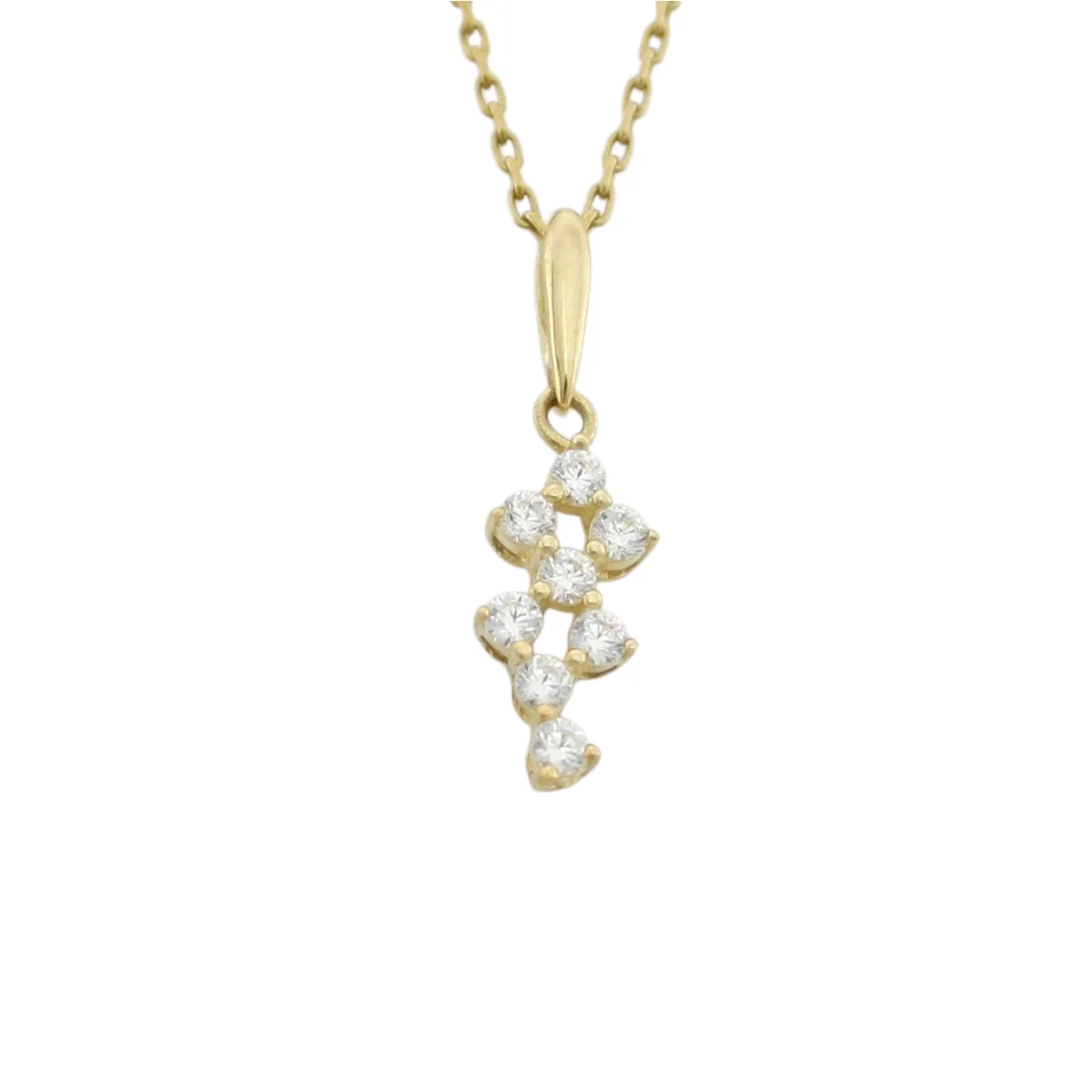 9ct Yellow Gold Diamond Shaped Cz Pendant