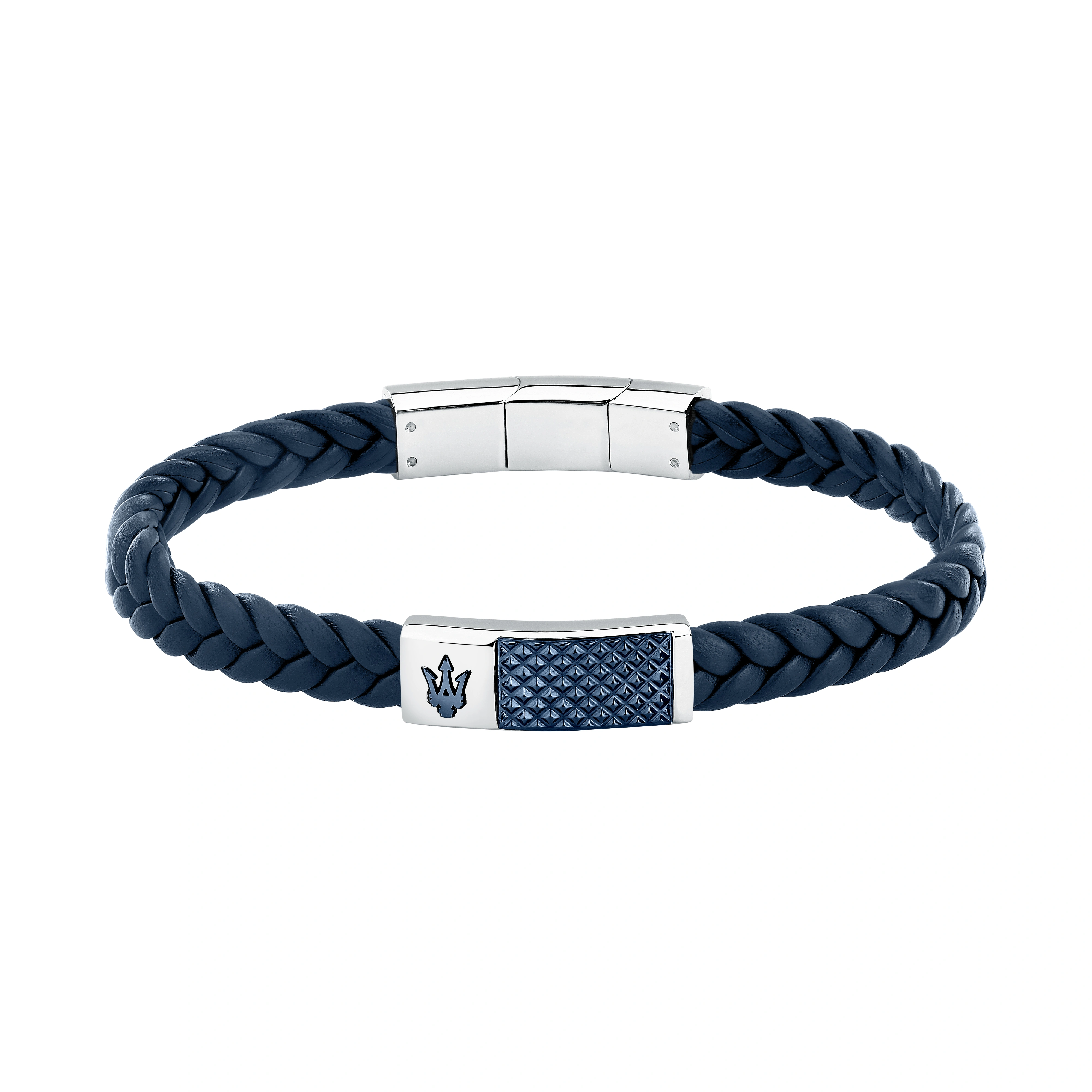 Maserati Jewels Recycled Leather Bracelet Steel Blue Jm4249ik01