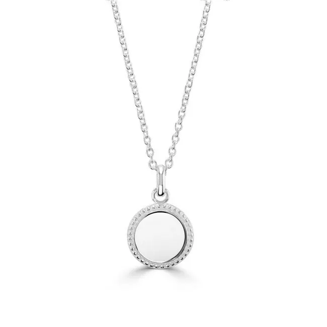 Little Star Sterling Silver Beaded 10mm Disc Pendant
